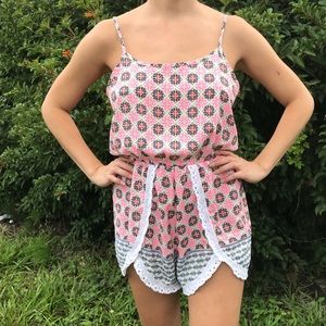 ILLA ILLA Crochet Geometric Romper